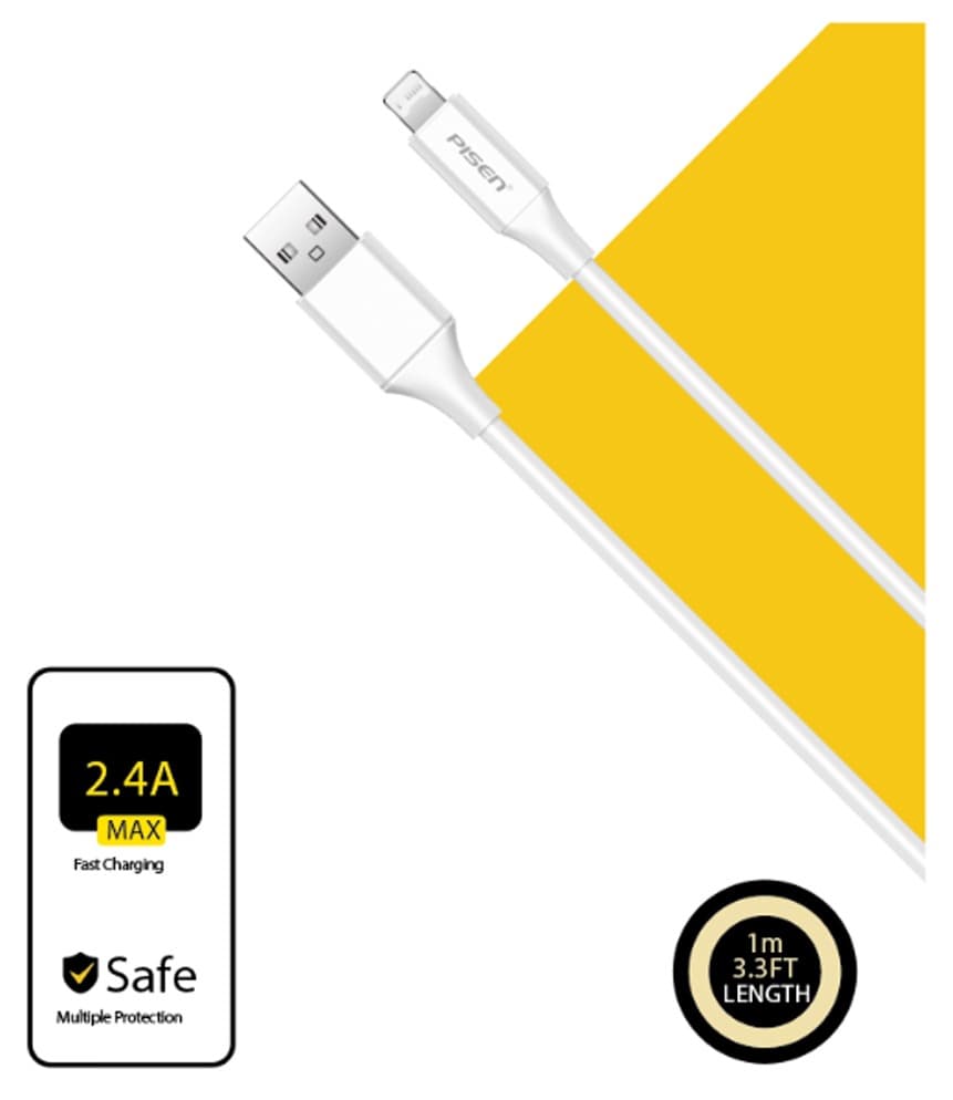 Cáp sạc Pisen USB-A – lightning 1m AL05-1000