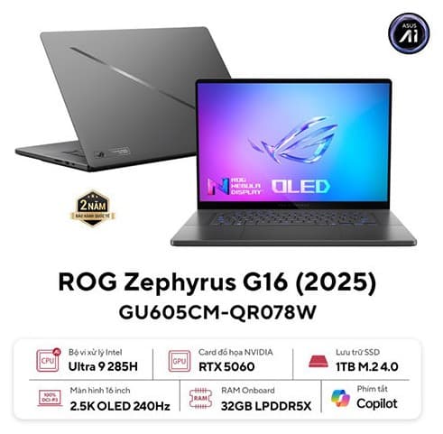 Laptop Asus Gaming ROG Zephyrus G16 GU605CM-QR078W