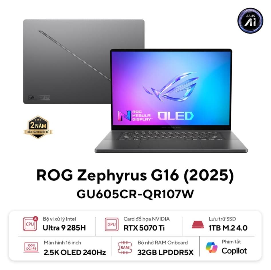 Laptop Asus Gaming ROG Zephyrus G16 GU605CR-QR107W