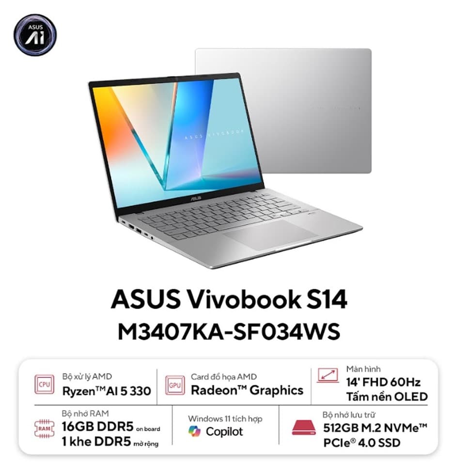 Laptop Asus Vivobook S S14 M3407KA-SF034WS
