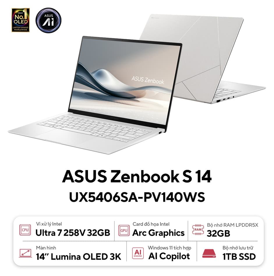 Laptop Asus Zenbook S14 OLED UX5406SA-PV140WS