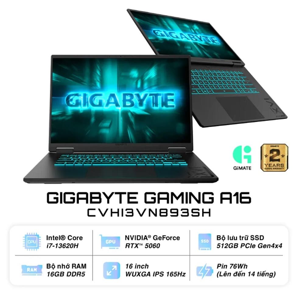 Laptop Gigabyte Gaming A16 CVHI3VN893SH