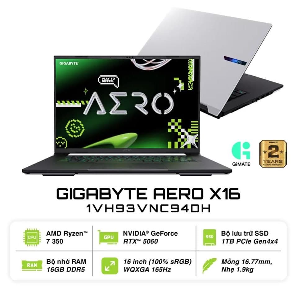 Laptop Gigabyte Gaming AERO X16 1VH93VNC94DH