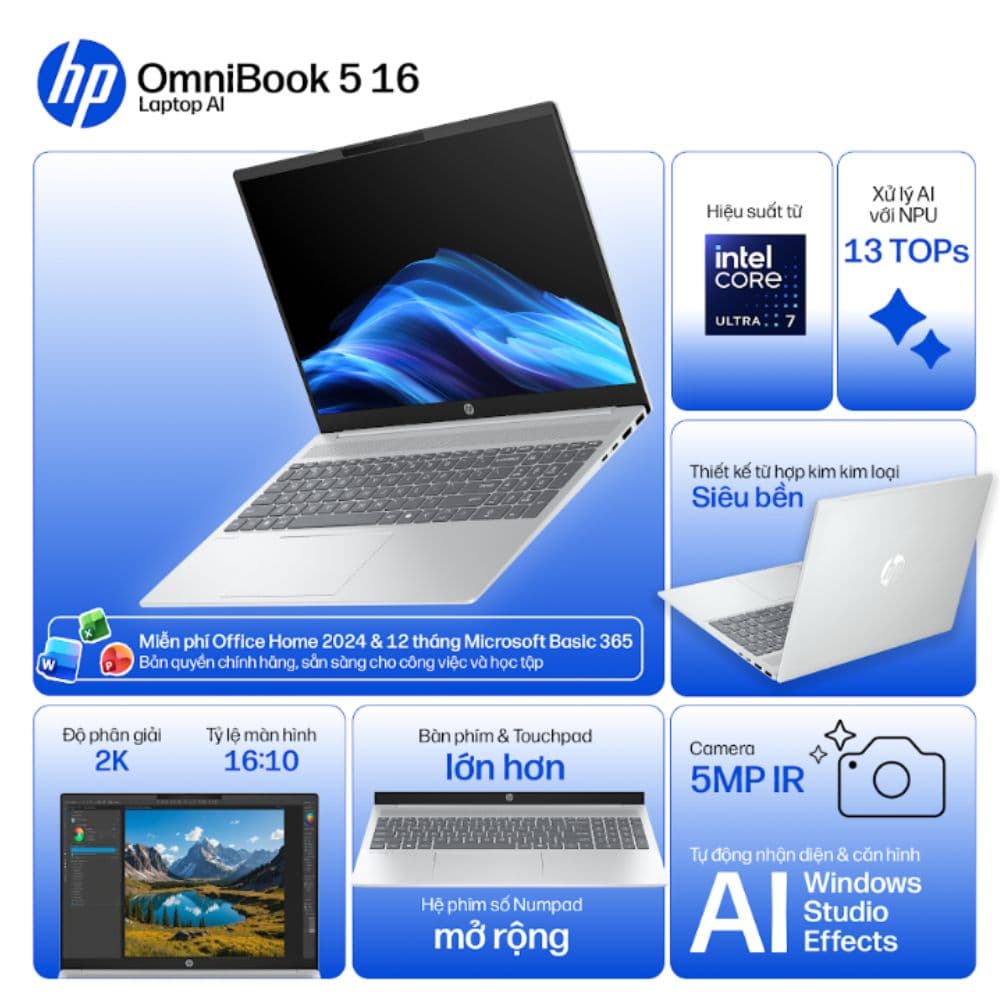 Laptop HP OmniBook 5 AI 16-af1052TU C1MN6PA