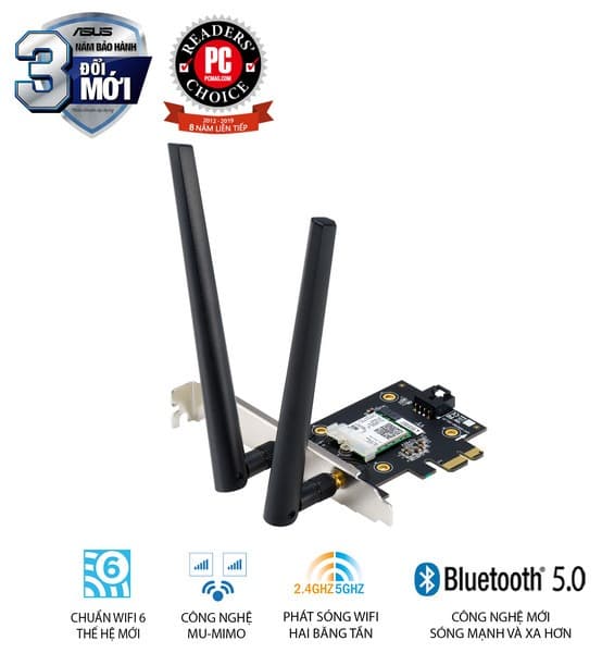 Cạc mạng không dây Asus PCI-E PCE-AX3000 Tray