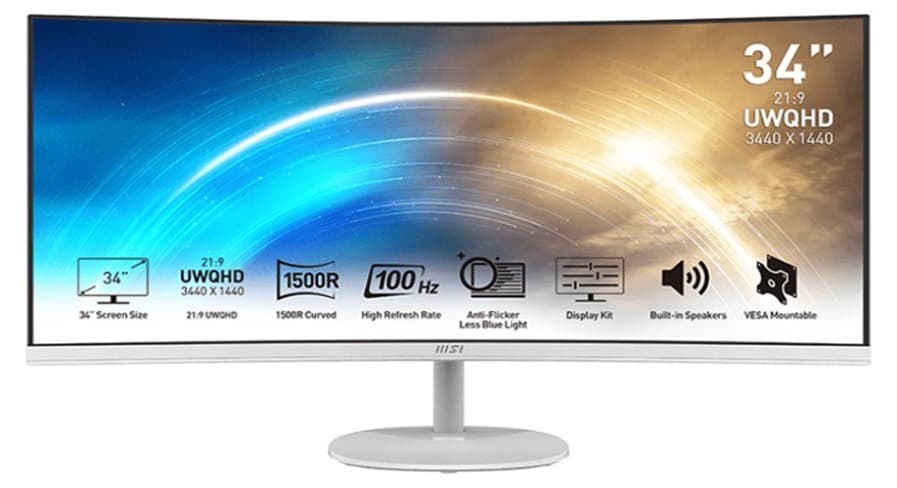 Màn hình cong MSI MP341CQW (34Inch/ UWQHD (3440×1440)/ 1ms/ 100HZ/ 300cd/m2/ VA)