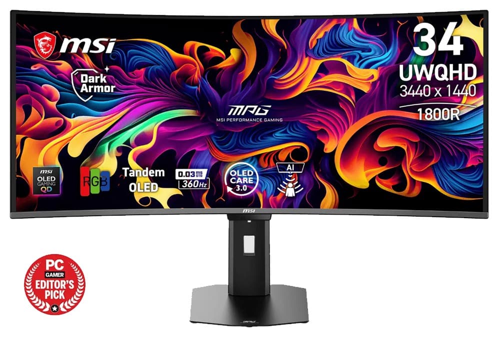 Màn hình cong gaming MSI MPG 341CQR QD-OLED X36 (34Inch/ UWQHD (3440×1440)/ 0.03ms/ 360Hz/ 300cd/m2/ OLED)