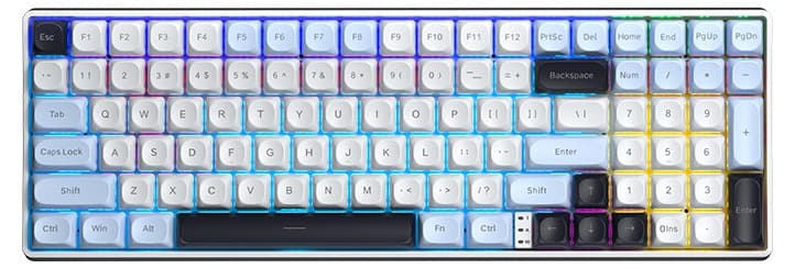 Bàn phím cơ Aula 3 MODE S100 Pro xanh dương+trắng+tím đậm Brown switch
