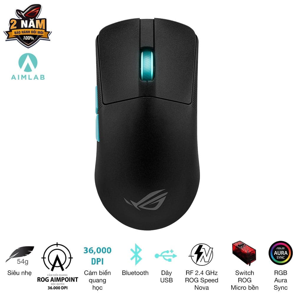Chuột Gaming không dây Asus ROG Harpe Ace Aim Lab Edition Black