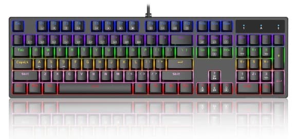 Bàn phím cơ KENOO ESPORT EK104 – Màu đen – Brown switch