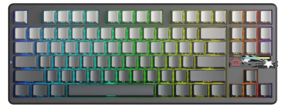 Bàn phím cơ Aula 3 MODE F87 Pro V2 Xám đen gradient Grey Wood V4 Switch