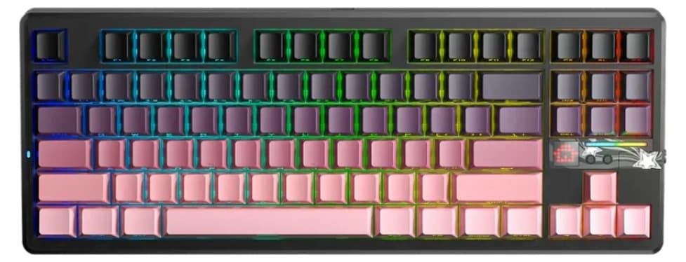 Bàn phím cơ Aula 3 MODE F87 Pro V2 Đen hồng gradient X3 Switch