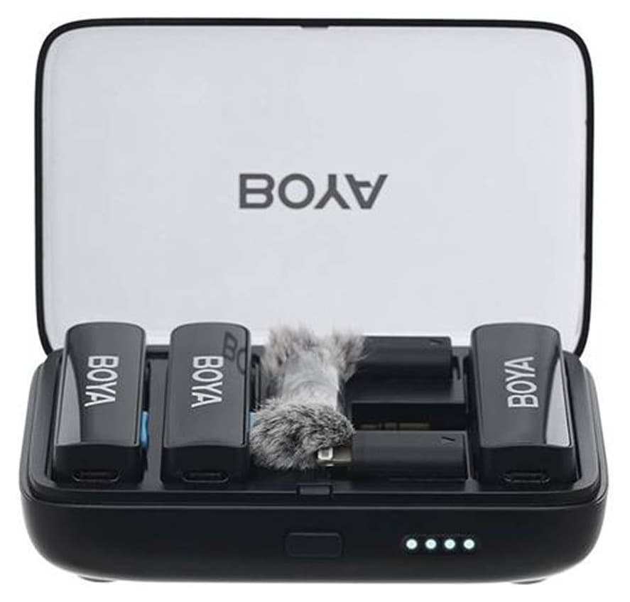 Microphone thu âm không dây Boya Link 3 trong 1 dành cho điện thoại, máy ảnh