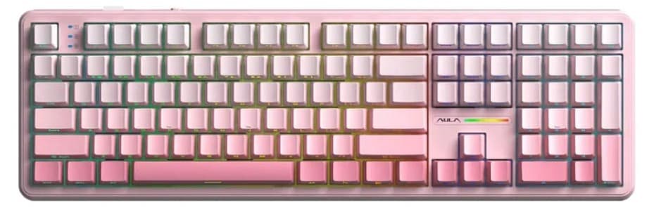 Bàn phím cơ Aula 3 MODE F108 PRO màu Hồng gradient Dream Sakura switch