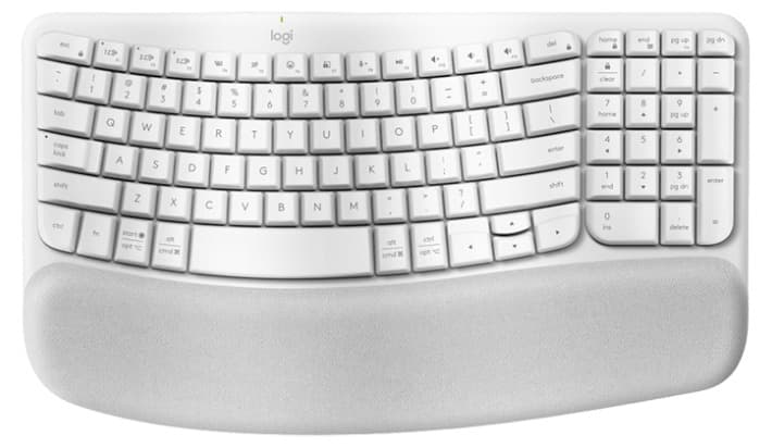 Bàn phím không dây Logitech Wave Keys Ergonomic (Trắng)