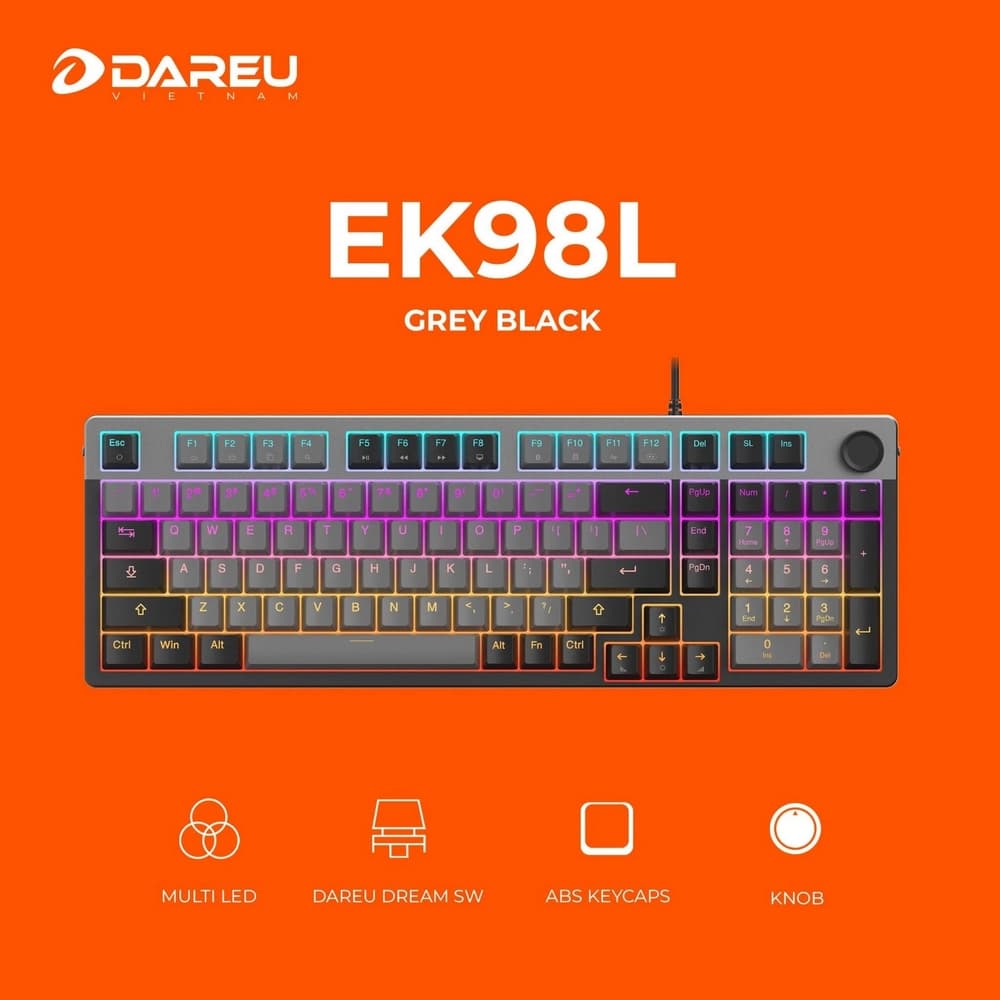 Bàn phím cơ Dareu EK98L Grey Black DareU Dream switch