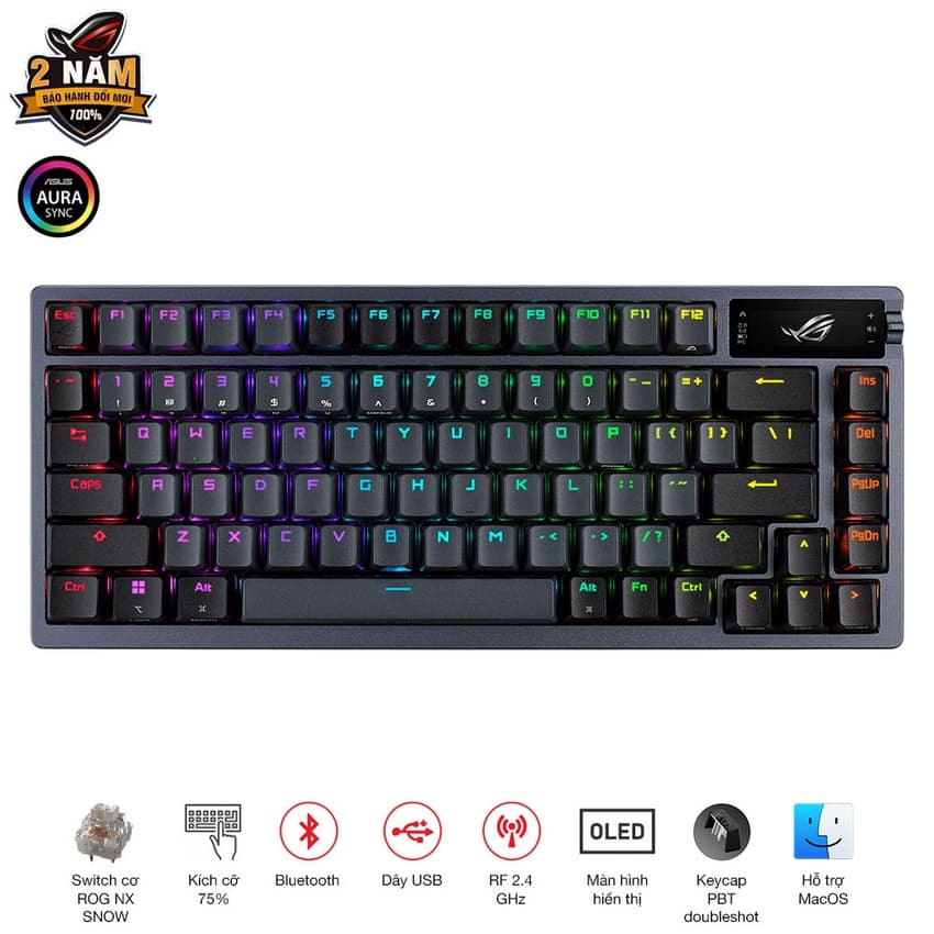 Bàn phím cơ Asus ROG Azoth Wireless NX Storm