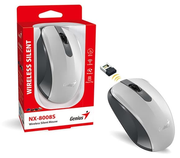 Chuột không dây Genius NX-8008S-Trắng