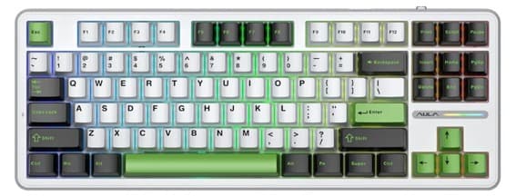 Bàn phím cơ Aula 3 MODE F87 Đen Trắng Xanh Lá Grey Wood V4 switch
