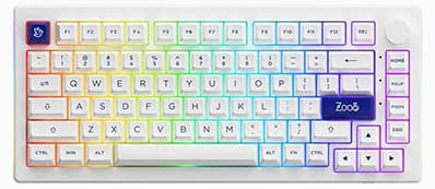 Bàn phím cơ AKKO 5075B Plus Multi-modes Blue on White Akko V3 Cream Yellow switch