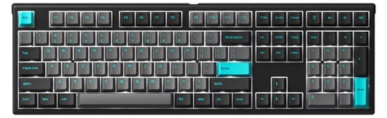 Bàn phím cơ AKKO MonsGeek MG108 Black & Cyan — white