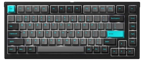Bàn phím cơ AKKO MonsGeek MG75 Black & Cyan Akko V3 Cream Blue switch