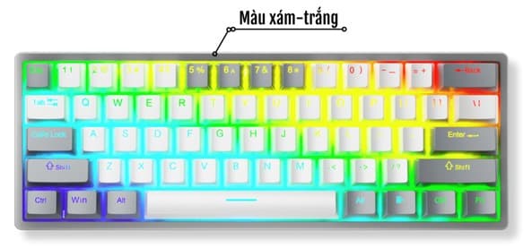 Bàn phím cơ Aula F3261 Xám trắng Blue Switch