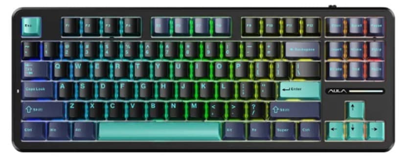 Bàn phím cơ Aula F87/ F87 PRO Xanh đậm+đen+xanh cổ vịt, Greywood V4 switch