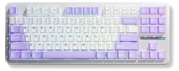 Bàn phím cơ Aula F87 Tím Trắng Blue Switch