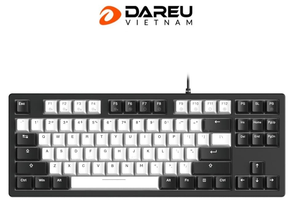 Bàn phím cơ Dareu EK87 V2 White Black PBT Dream Switch