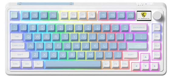 Bàn phím cơ FL-Esports CMK75 SAM Lake Placid Blue FLCMMK Ice Pink switch