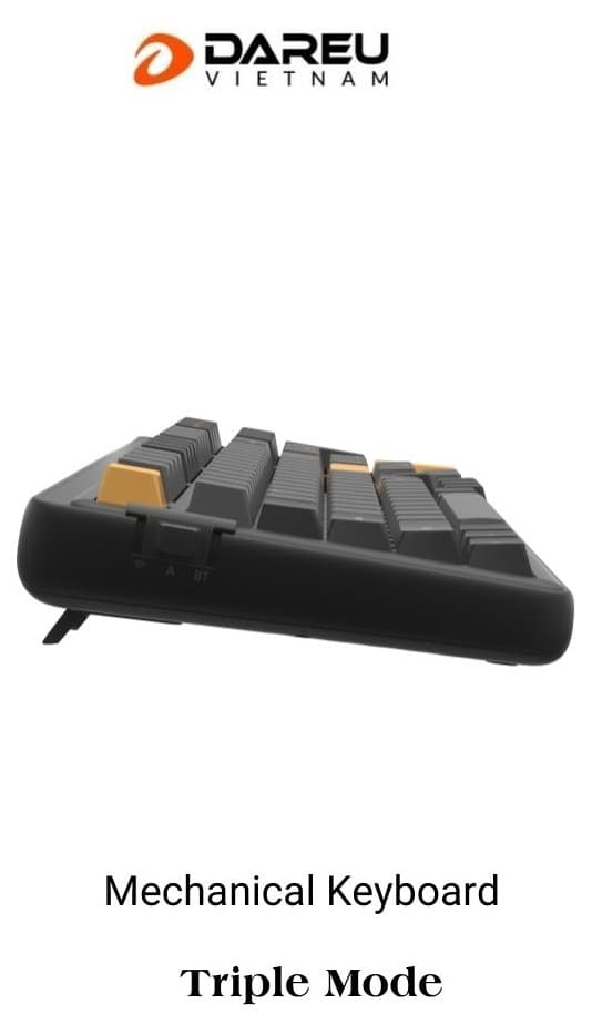 Bàn phím cơ không dây Dareu EK98 Pro Triple Mode Black Golden DareU Cloud switch