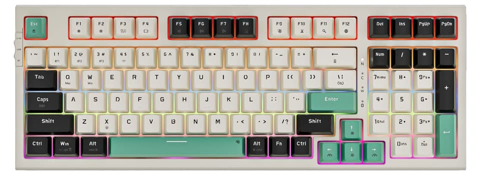 Bàn phím cơ Newmen Gaming GM328 Plus, Apricot-black-blue