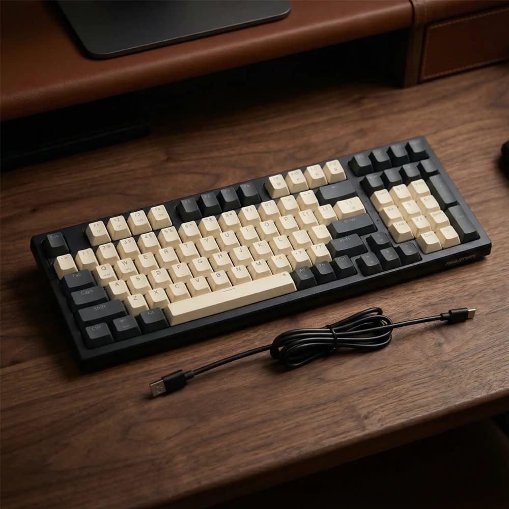 Bàn phím cơ Newmen GM328Pro White-grey, Red switch