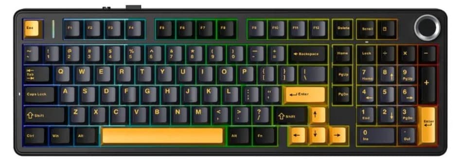 Bàn phím cơ Aula 3 Mode F99 PRO Đen + xanh đậm + cam Star Vector switch