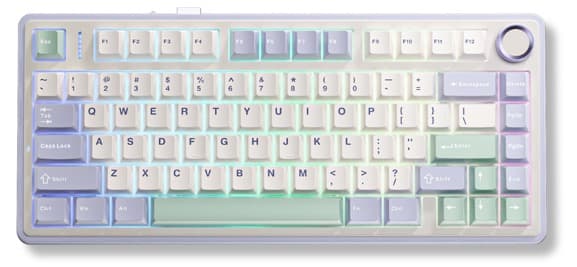 Bàn phím cơ Aula 3 MODE F75 ice green Tím nhạt+be+xanh lá Reaper switch