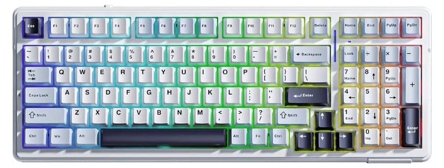 Bàn phím cơ Aula 3 MODE F99 Xanh Dương Trắng Tím Đậm Reaper switch