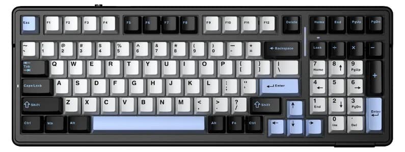 Bàn phím cơ Aula 3 MODE F99 Đen trắng xanh dương Star Vector switch
