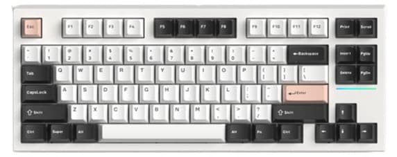 Bàn phím cơ FL-Esports FL750 White Olivia 3 Mode Gasket Mount Kailh Box V2 Red switch