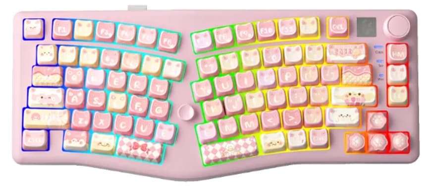Bàn phím cơ LEOBOG ALICE A75 Moon Cat hồng Ramboo switch