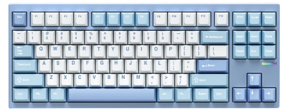 Bàn phím cơ MCHOSE GX87 Lite Blue Nano Spraying Matcha Latte Switch