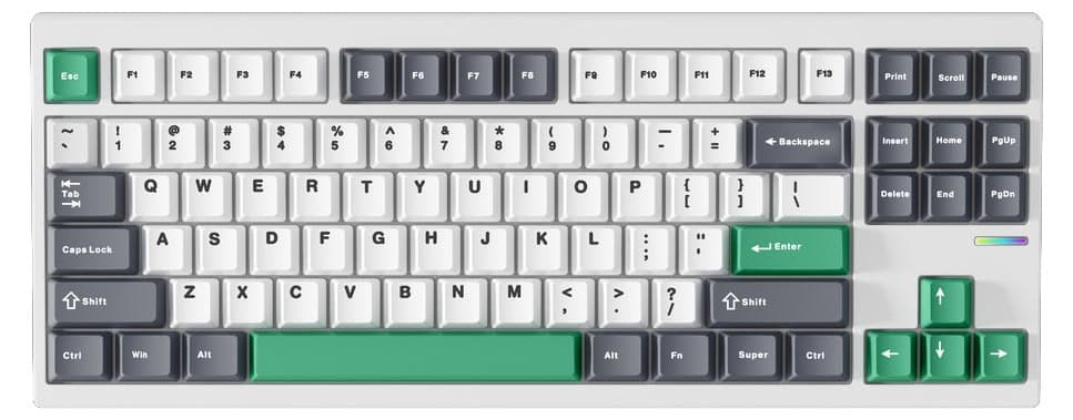 Bàn phím cơ MCHOSE GX87 Lite White Nano Spraying Matcha Latte Switch